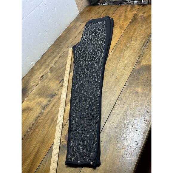 Trina Turk Women Leopard Black Dress Pants Straight Leg Wool Blend Career SZ 4 - Picture 10 of 10